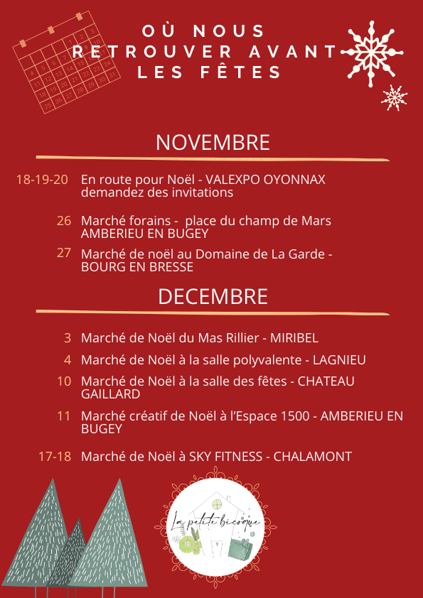 Programme marché de Noël de la petite bicoque